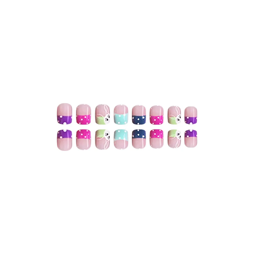 Churchf Churchf Square Armour A Lovely Polka Dot Rabbit Nail Piece Wearing Armor Removable Nail Nail Piece