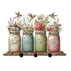 Acrylic Vase Bouquet Diamond Art Hanging Hooks A Row of 3 Hooks DIY Crafts Decor Kit