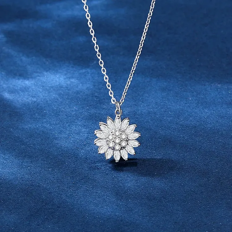 For Granddaughter - You're My Sunshine Sunflower Rotatable Necklace