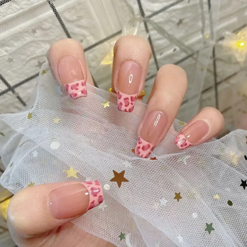 24pcs Butterfly Nail Patch Glue Type Removable Long Paragraph Fashion Manicure Wearable False Nails Patch With Glue Fake Nails-Nail Inspo