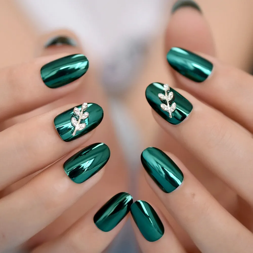 Tai Chi Two Meter White Light Green Press On Full Cover Nail Tips Supplies For Professionals Almond Medium Short Chinese Style-Nail Inspo