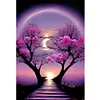 Moon Night Flower Tree-11CT Stamped Cross Stitch 60*40cm/23.62*15.75in (Big Size)