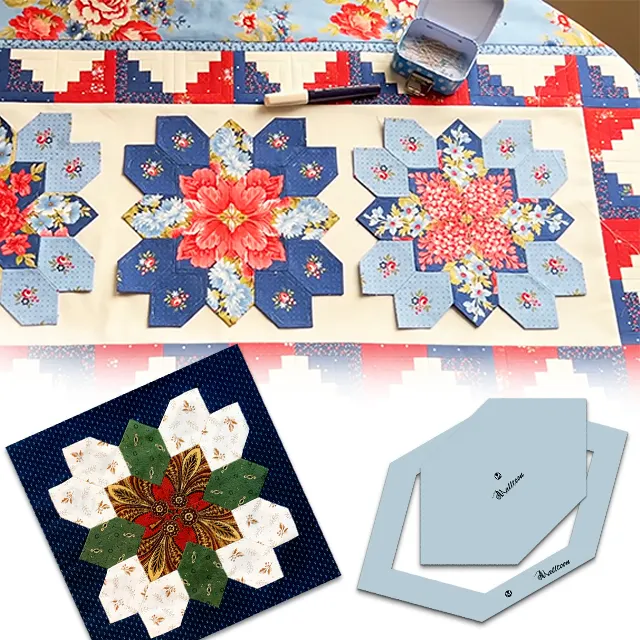 Napkin Mosaic Hexagon Quilt Template ( 2PCS)