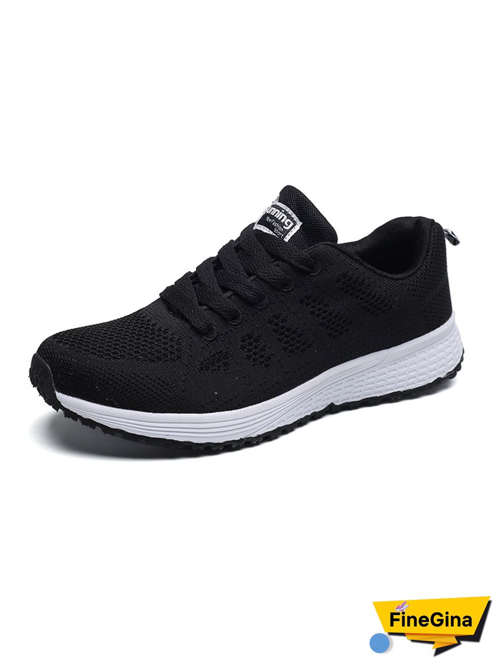 Contrasting Solid Color Breathable Mesh Casual Sneakers