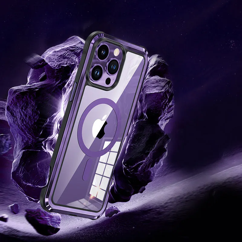 Suitable For iPhone 13/14 Series Stainless Steel Metal Frame Magnetic Phone Case