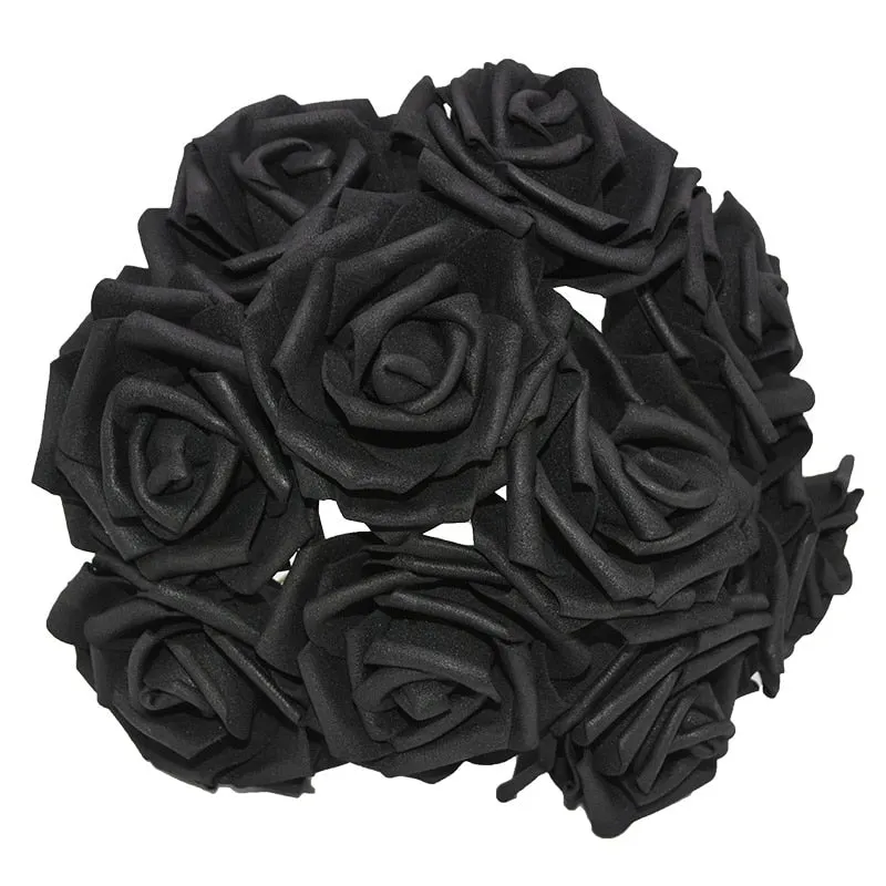 25 Heads 8CM New Colorful Artificial PE Foam Rose Flowers Bride Bouquet Home Wedding Decor Scrapbooking DIY Supplies
