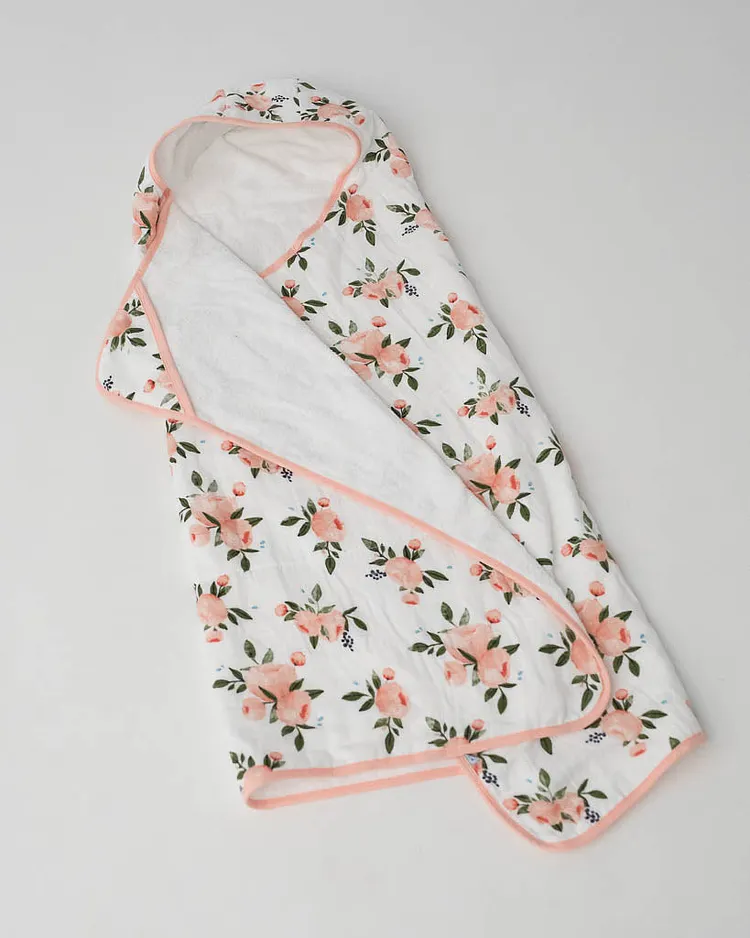 Toddler Hooded Towel - Watercolor Roses