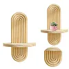 1/2Pcs Boho Shelves Wall Decor Mid Century Modern Decorative Floating Shelves 11.81 Inch with Ledge for Home Living Room
