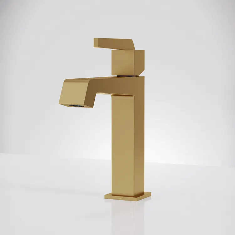 EVERSTEIN Modern Geometric Bathroom Sink Faucet in Brushed Gold SFS-1311B-GD