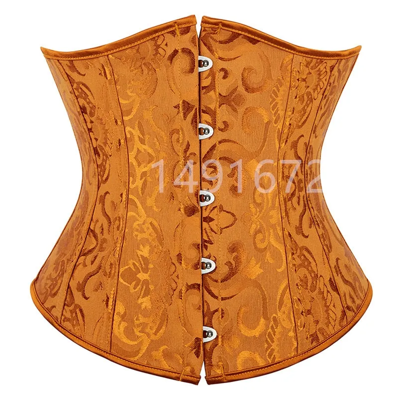 Corset Underbust Top Body Shaper for Wome Waist Cincher Sexy Gothic Plus Size Corpete Corselet Fashion Black White Red Blue Rose