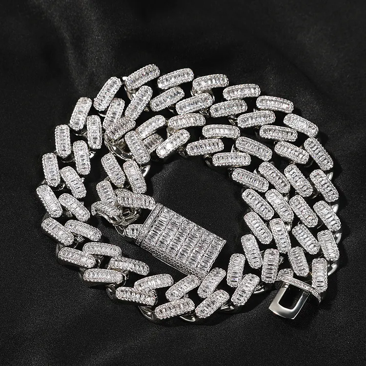 Iced Out Cuban Chains T Square 20MM Necklaces Hip Hop Bling Bling