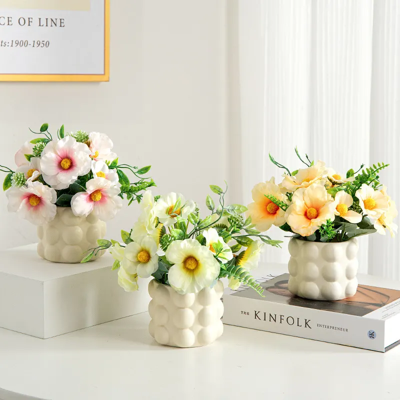 Athvotar Flower Simulation Peony Flower Decoration Living Room Dining Room Simulated Flower Green Plant Potted Plant Office Table Decoration