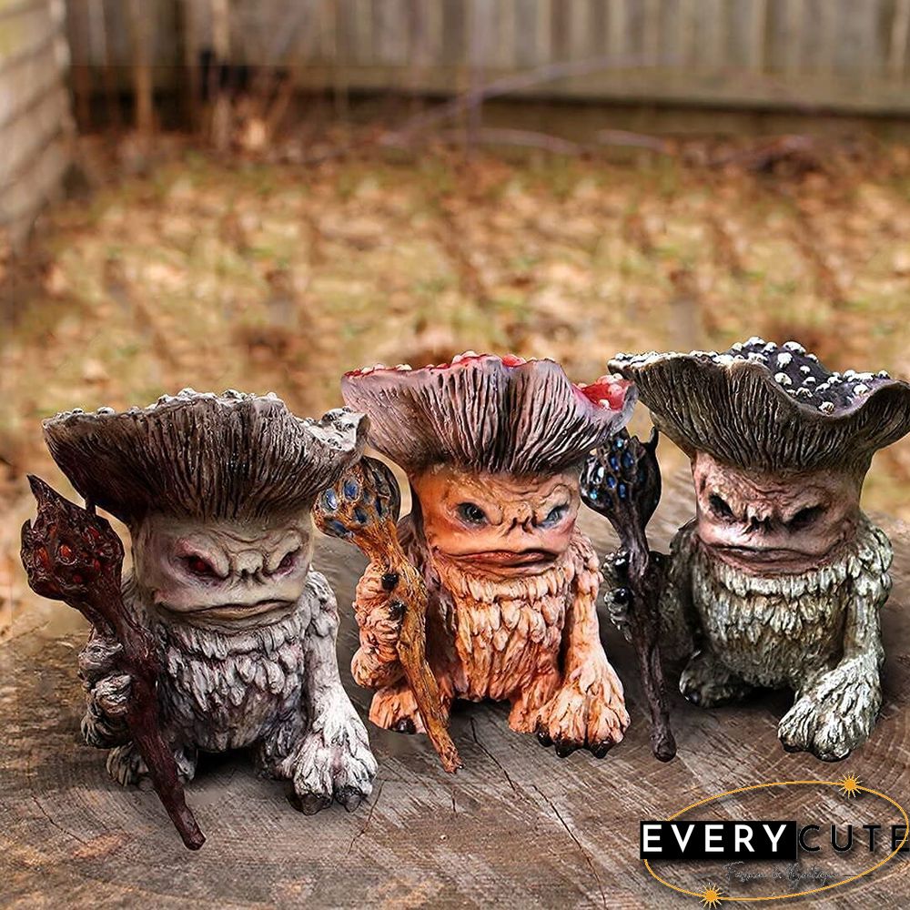 Handmade Resin Mushroom Wizard Ornament