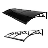 [US Local Warehouse] Awning for Door Entrance 118x39 Inch Rain & Snow Protection Window Awning Door Canopy with Aluminum Alloy Bracket Overhead Modern Polycarbonate Cover for Patio/Porch/Deck