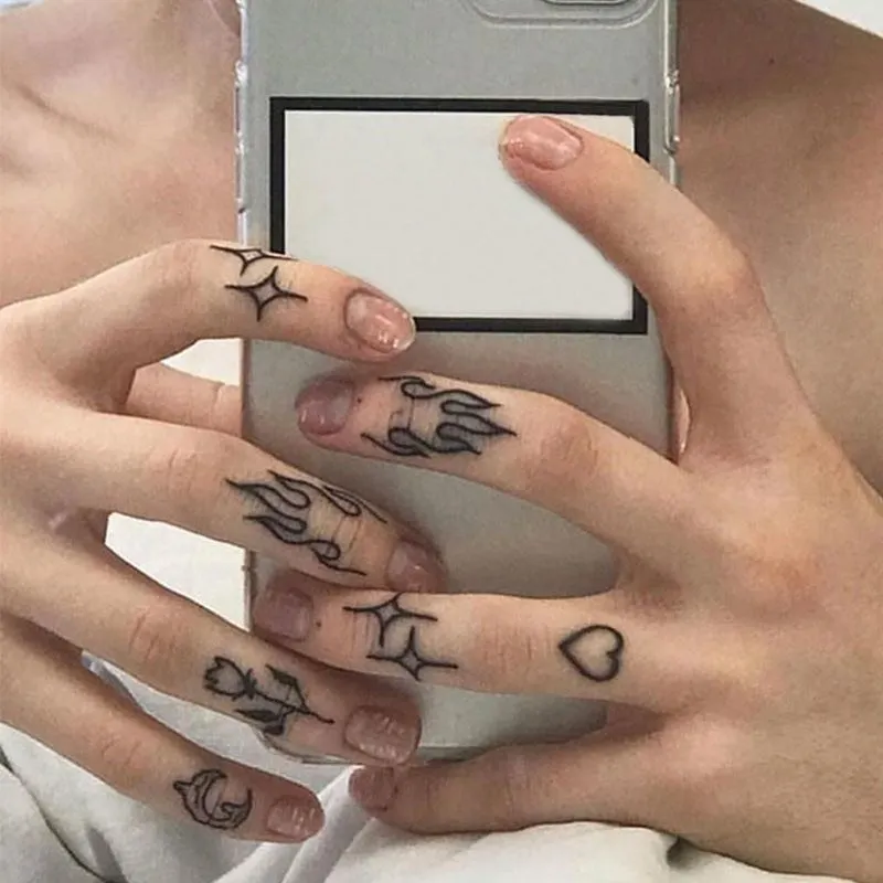 Waterproof Temporary Tattoo Sticker heartbeat wave French it is the life English letter women's tatto flash tatoo fake tattoos