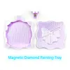 DIY Diamond Painting Tray Set with Bow Pattern, Magnetic Lid, Diamond Painting Accessories