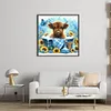 (Stamped/Counted) Bathing Yak And Sunflower-11CT Cross Stitch 40*40cm/15.75*15.75in