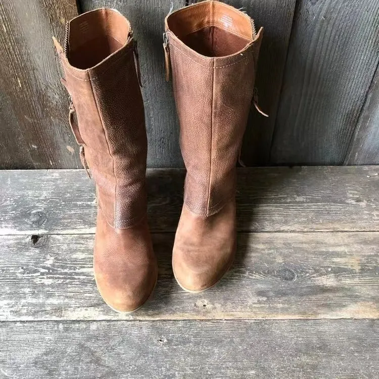 Breakj Breakj Autumn And Winter New Large-Size Short-Size Martin Boots Flat-Bottomed Side Zipper Solid Women's Shoes