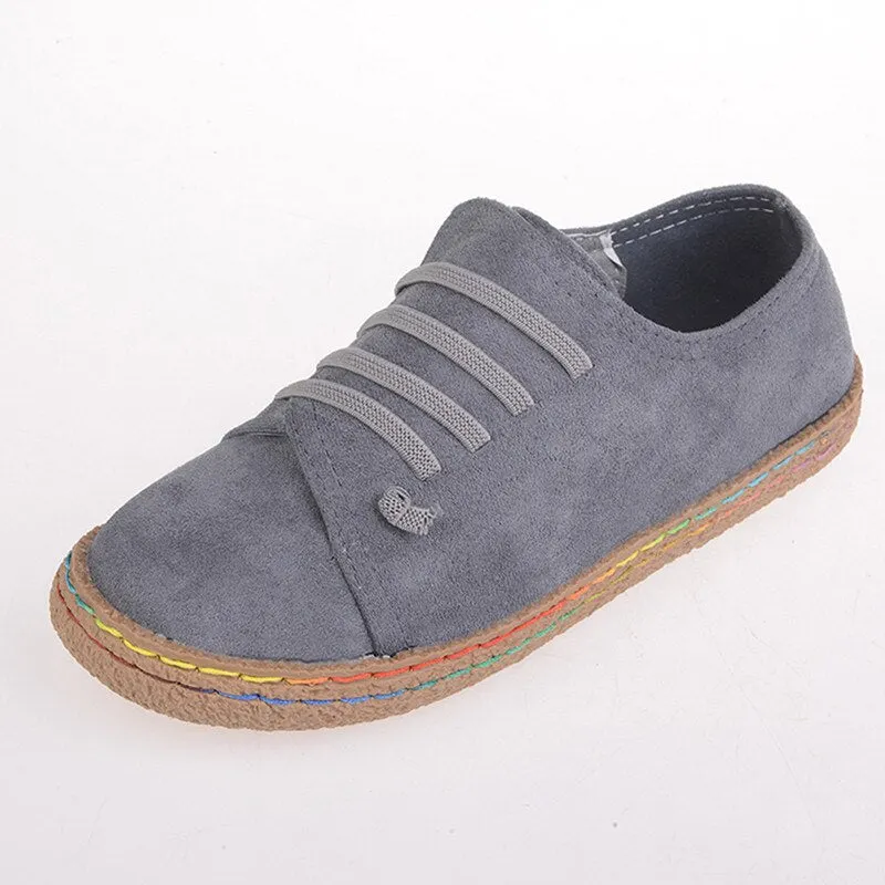 Women Loafers Shoes Round Toe Casual Pattern Lady Flats Wide Shallow Slip-on Shoes Oxford Shoes For Women