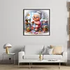 Happy Old Lady Doing Sewing-11CT Stamped Cross Stitch 45*45cm/17.72*17.72in