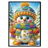 (US Local)50-Page A5 Snowman Diamond Painting Notebook for Adult Holiday Birthday Gift