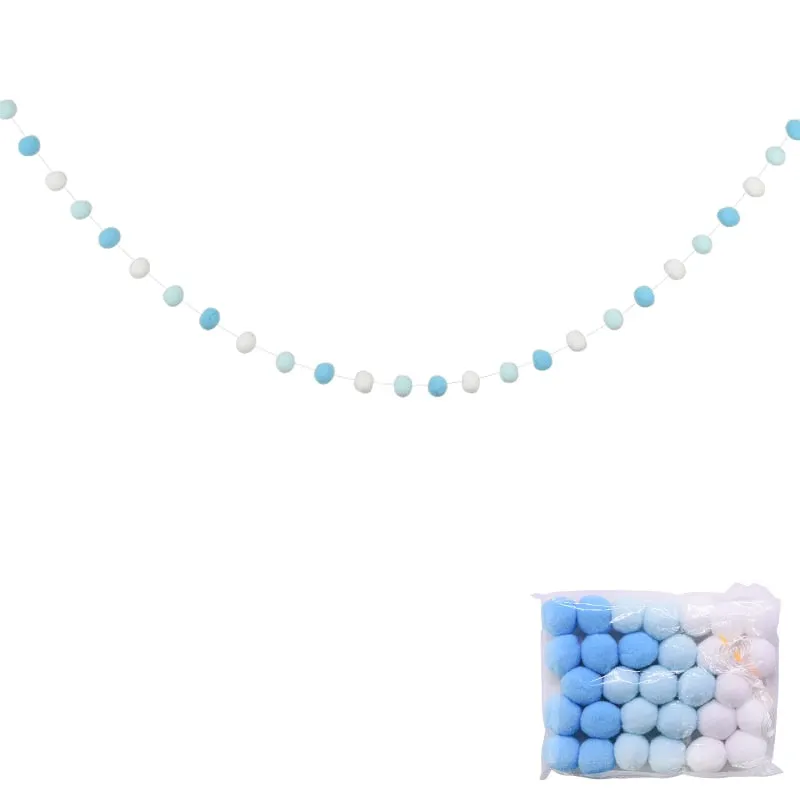 2.5Meter Colorful Pompom Pendant Garland Ins Nordic Series Wool Felt Ball String DIY Handmade Nursery Children Room Decor