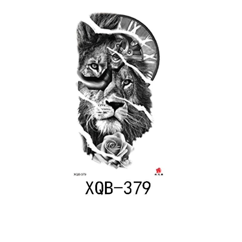 Small Full Arm Waterproof Tattoo Sticker Half Arm Arm Fierce Animal Arm Lasting European and American Tattoo Sticker