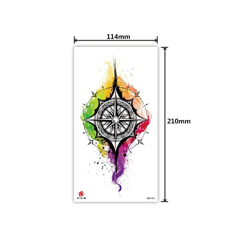 Tattoo Applique Arm Men and Women Small Full Arm Waterproof Tattoo Sticker Symbol Totem Animal Skull Text Tattoo Sticker