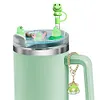 Acrylic Lid Charms Pendant Decor with Straw Topper for Stanley Cup 40oz (Green)