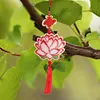 Full Bead Embroidery Keychain Lotus Printed Craft Gifts(10x9cm)