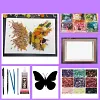 DIY Crystal Butterfly Dried Flower Art Kit Handmade Romantic Gift Home Decor, Complete Supplies with Frame