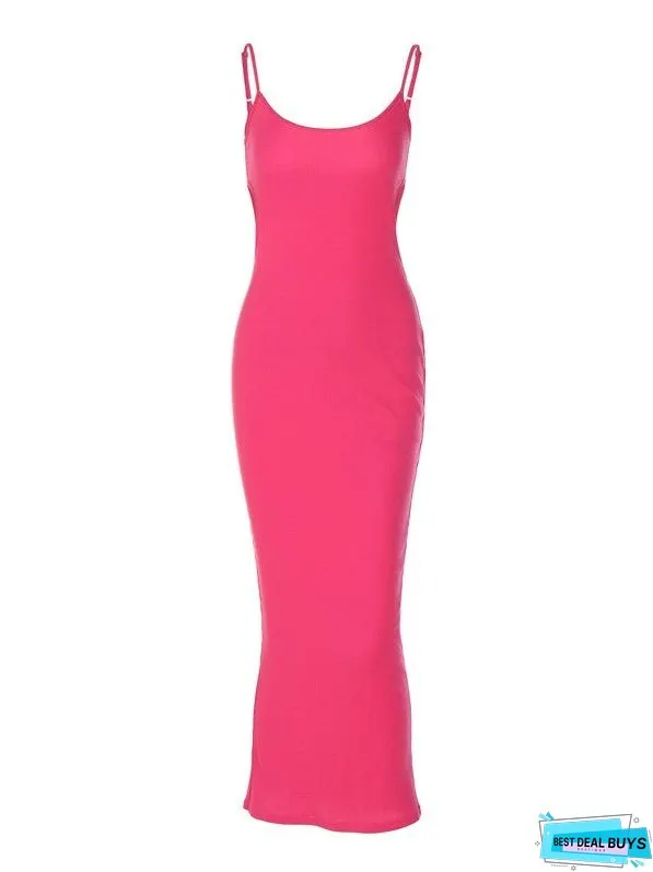 U-neck Slim Holoww Out Dress