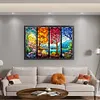 (Stamped/Counted) Four Seasons - 11CT Cross Stitch 60*40CM(glass painting cross stitch)(Big Size)