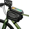 3L Bicycle Front Frame Bag Support Touch Screen Bike Top Tube Bag for 7in Phones