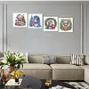 (US Local)4pack Xmas Animal-Special Shaped Diamond Painting Kit(30x30cm)