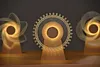 USB Powered 3D Windmill Night Light Wooden Rotating Music Box Creative Gift Table Lamp Home Desktop Decoration