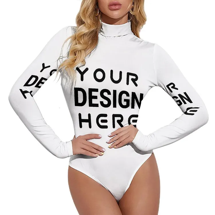 Personalized Design Women's High Collar Jumpsuit Full Print