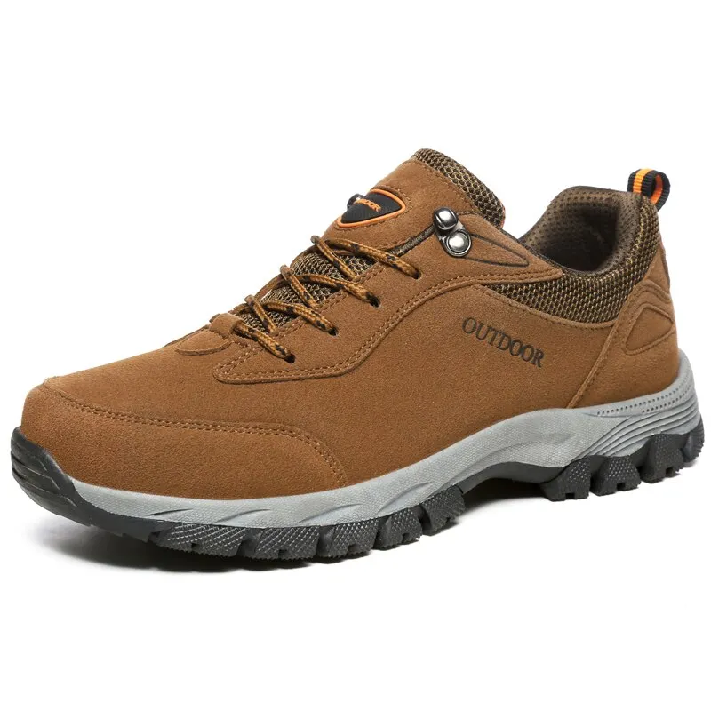 Men Boots Winter Shoes Men Hiking Boots High Quality Flock Men's Ankle Boots Rubber Outdoor Sneakers Non-slip Work Shoes