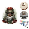 (US Local)Paint By Numbers Kit On Canvas DIY Oil Art Santa Claus Picture Home Decor40x40cm