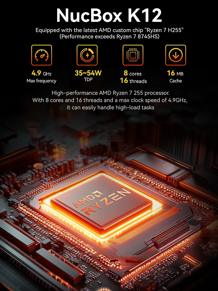 AMD Ryzen™ 7 H 255 --NucBox K12 Mini PC