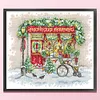 >SALE<Embroidery Eco-cotton Thread 14CT Printed Xmas Window Cross Stitch 34x30cm