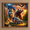 American Flag Wolf-Full Round Diamond Painting 40*40CM