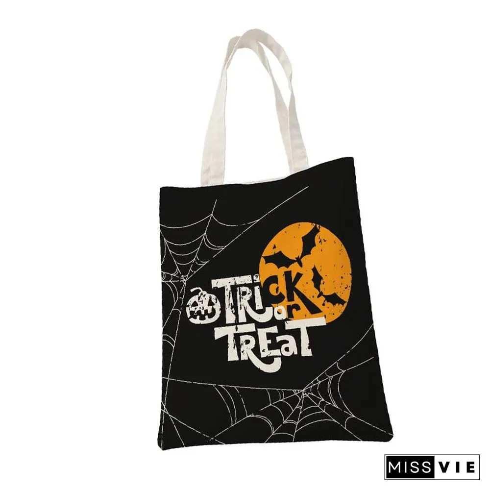 Ghost Spider Web Plaid Print Canvas Crossbody Bag