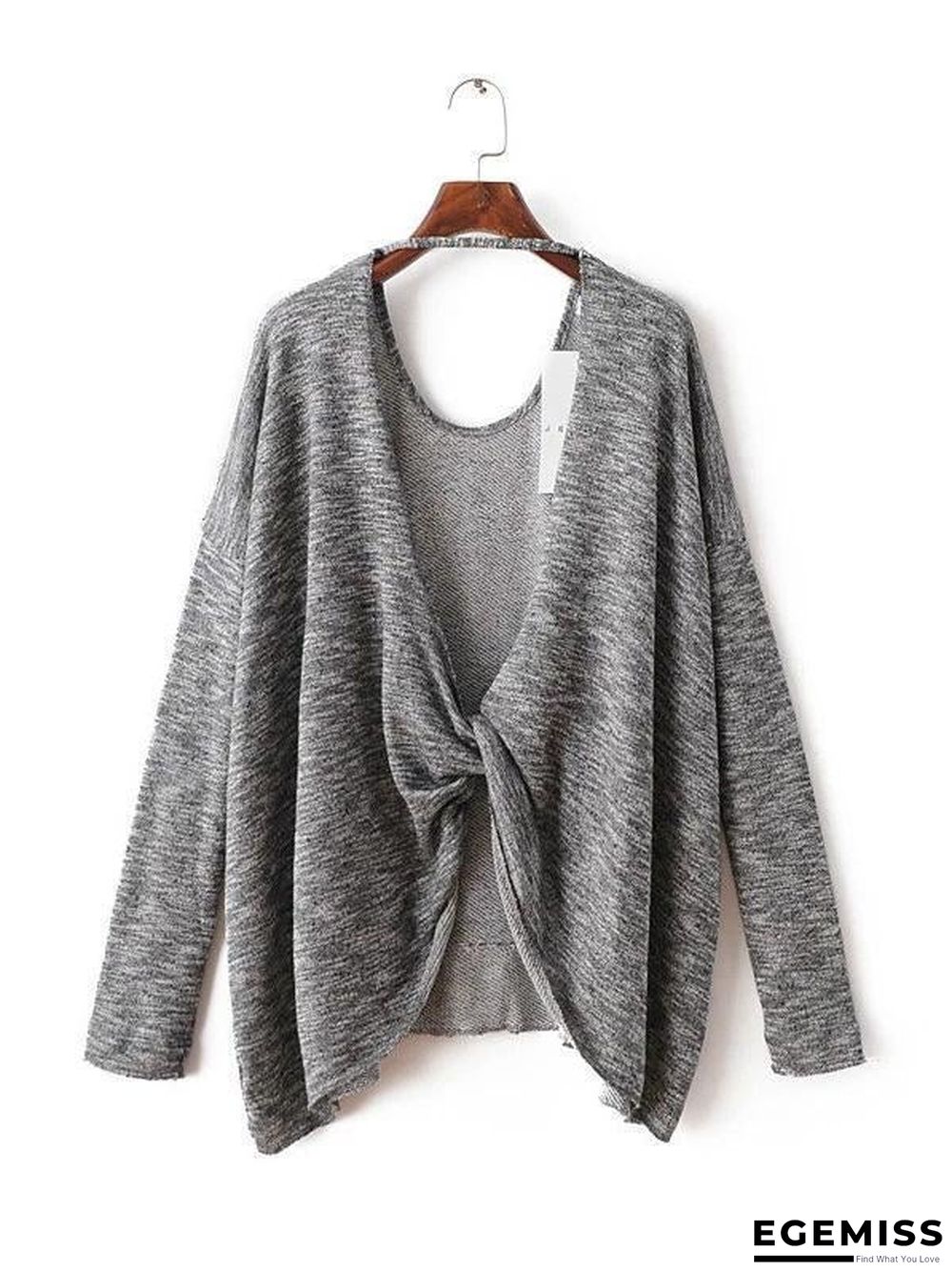 Loose Long Sleeves Backless Sweater Tops | EGEMISS