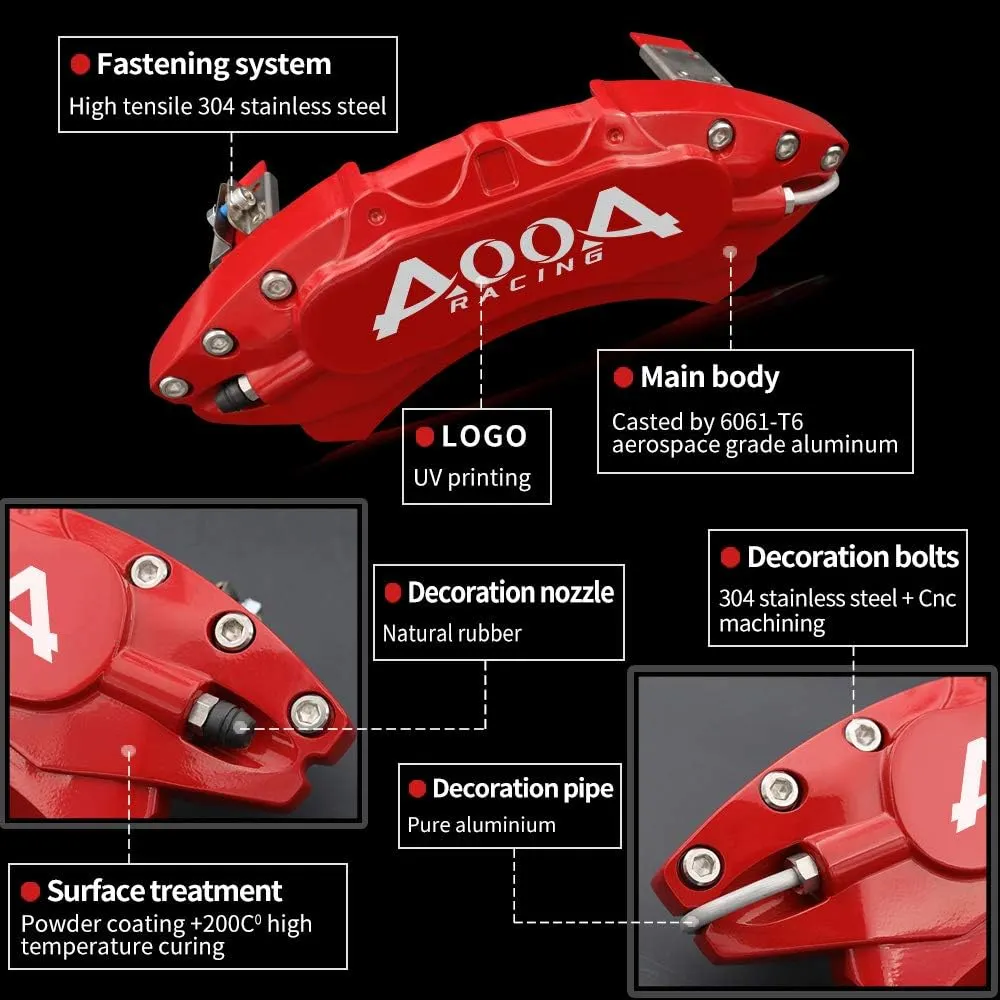 Car caliper modification: Aluminum alloy brake caliper cover decoration (aluminum alloy screw fixing type)