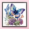 (Stamped/Counted) Flowers  Butterflies - 11CT Cross Stitch 40*40cm/15.75*15.75in
