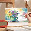 Diamond Painting Flowers 2027 Paper Calendar Monthly Flip Tabletop Calendar Kit