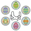 6Pcs/set Diamond Painting Christmas Coaster Cup Cushion with Rack Cup Pad Decor