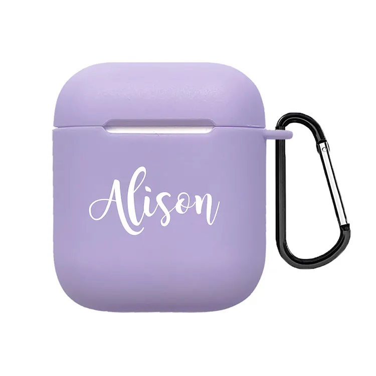 Custom Text Airpods Case for Airpods 1&2 with Keychain