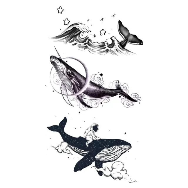 Waterproof Temporary Tattoo Stickers Butterfly Tiger Feather  Design Tattoo Children Black Body Art Fake Tattoos for Men Women